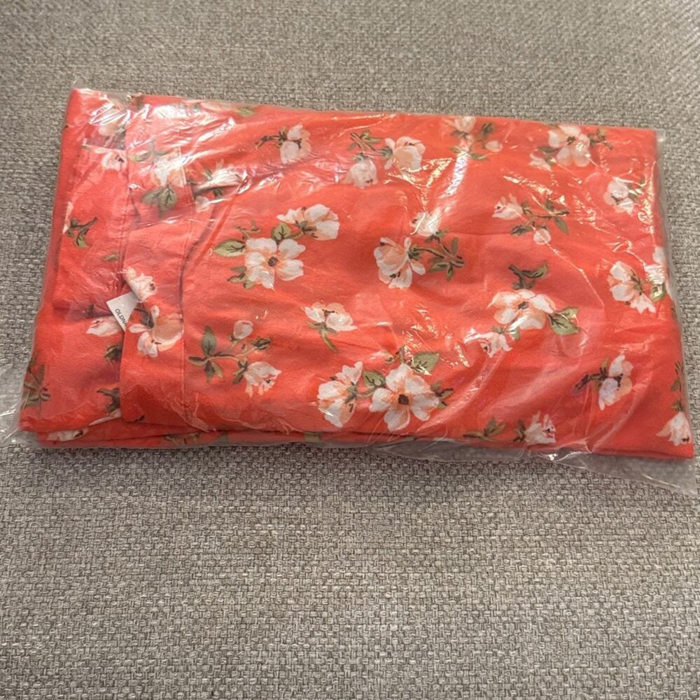 Old Navy red floral Crepe A-Line Midi Skirt - Picture 13 of 13